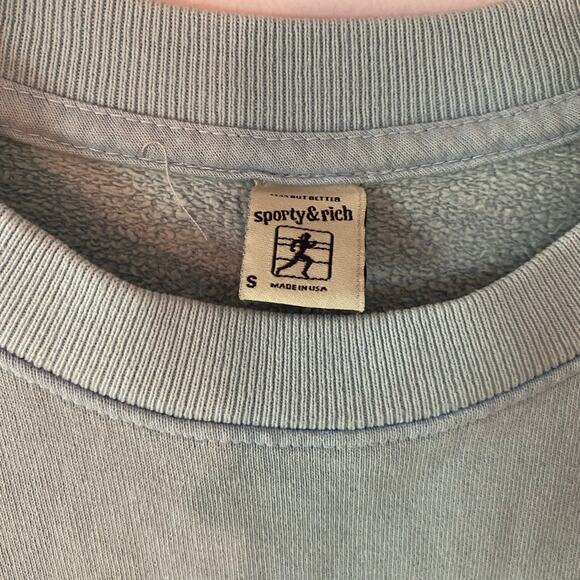 Sporty & Rich Women's size Small Baby Blue Crewneck Sweatshirt Loungewear - Picture 2 of 8